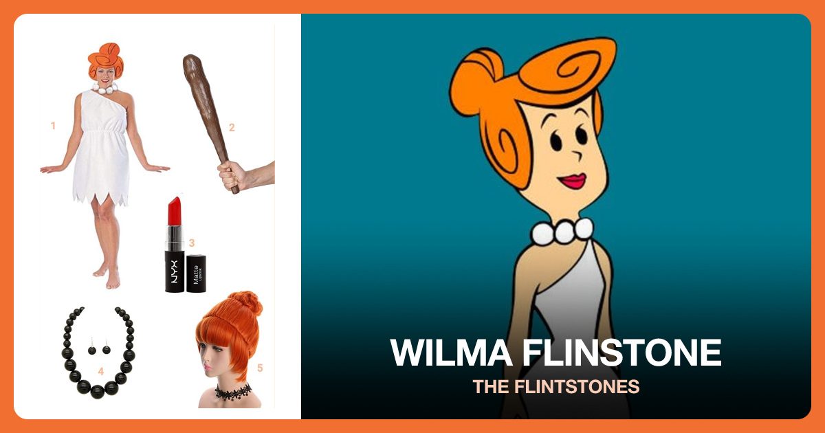 Wilma Flintstone costume outfit and accessories