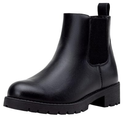 Low-Heel Black Ankle Boots