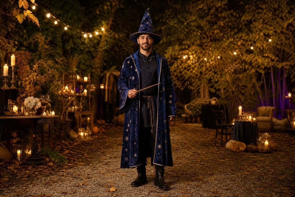 Blue Star Wizard costume outfit