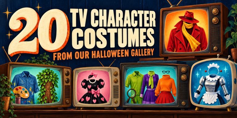 20 TV Character Costumes From Our Halloween Gallery: retro television sets showing colorful character clothing and props