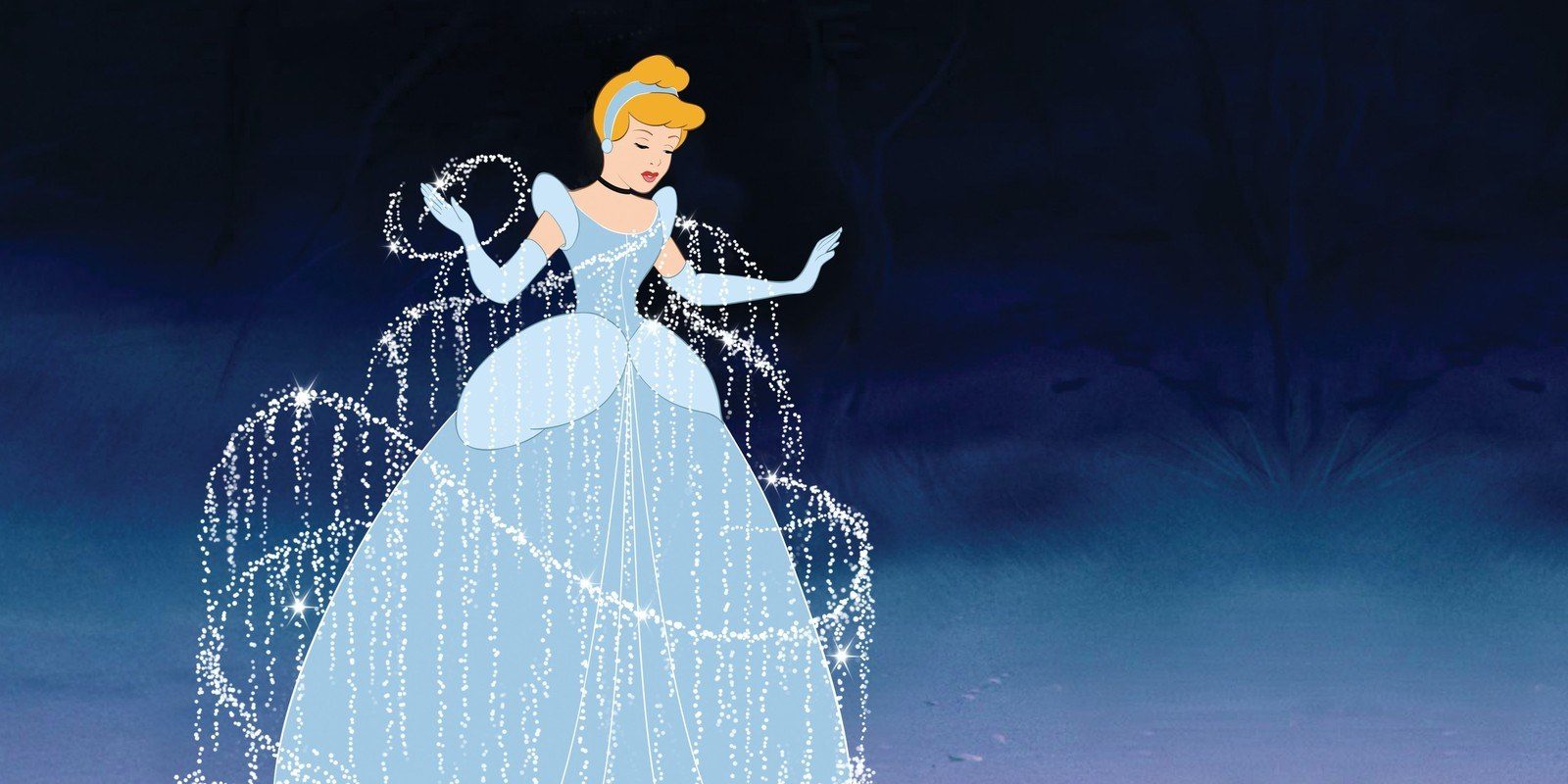 Cinderella in her blue ball gown from Disney's 1950 animated film