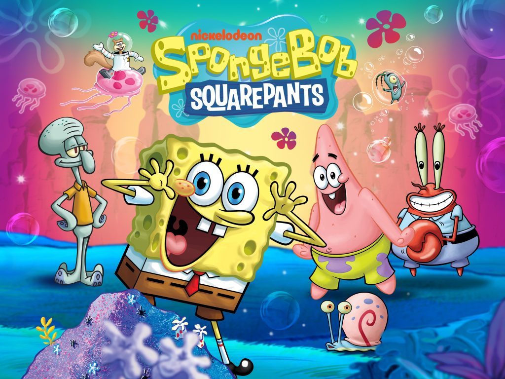 SpongeBob and his Bikini Bottom friends, including Patrick, Sandy, Squidward, Mr. Krabs and Gary