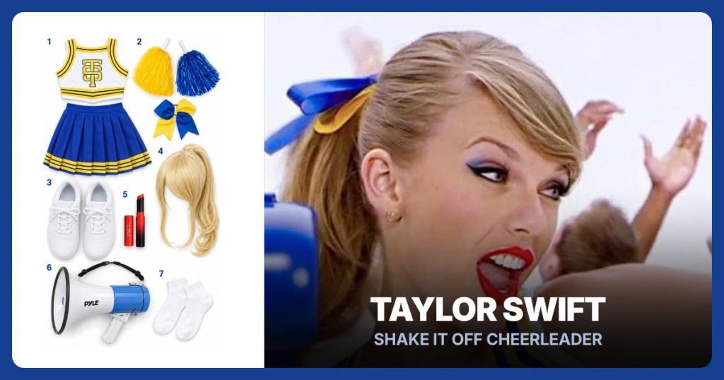Taylor Swift (Shake It Off Cheerleader) Costume Guide outfit and accessories