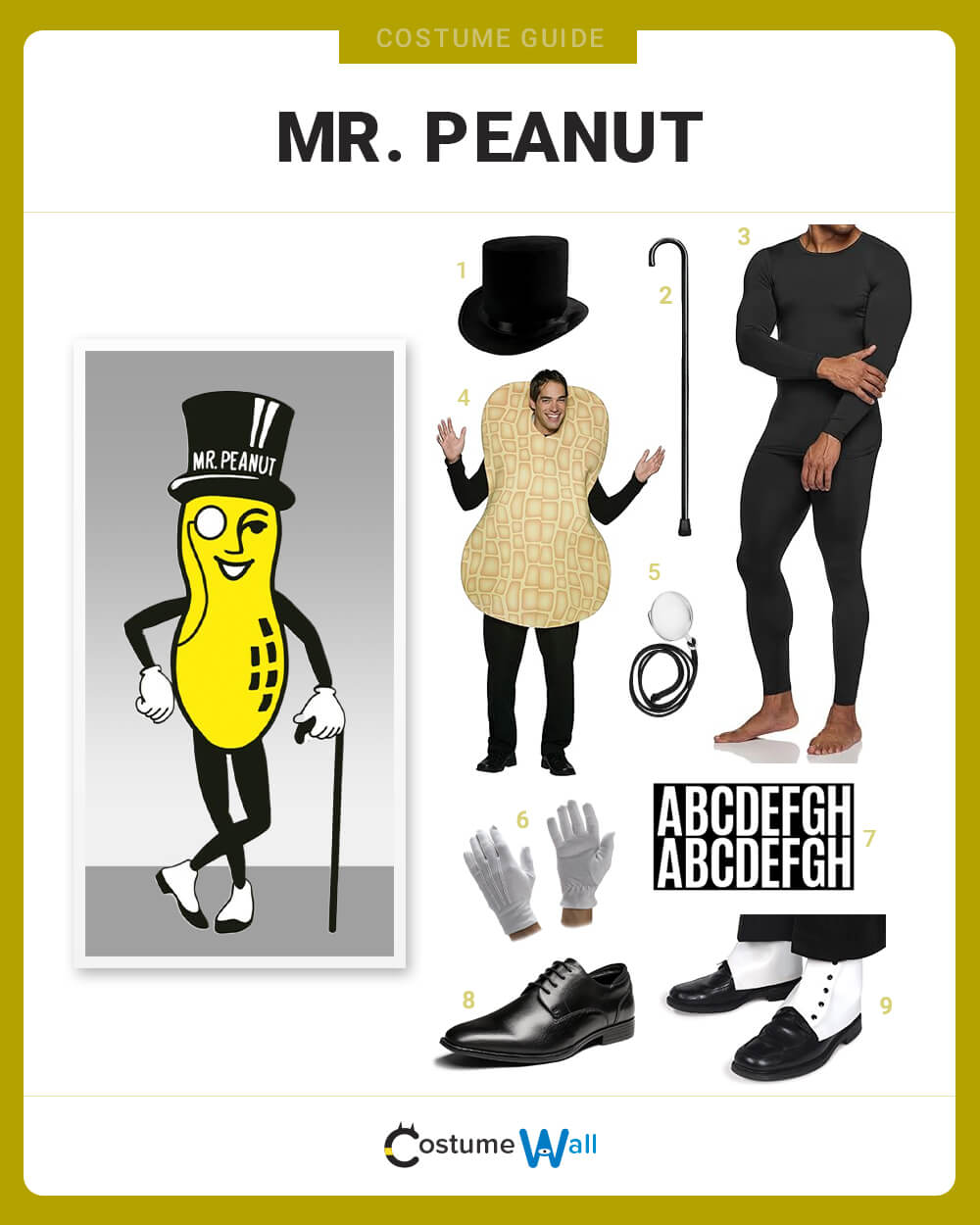Mr. Peanut Costume Guide | Costume Wall