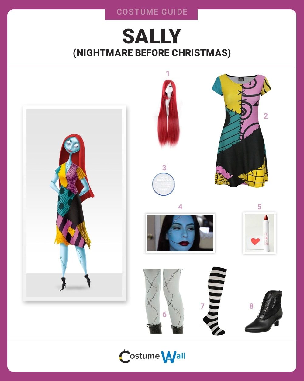 how to dress like sally from nightmare before christmas Costume Guide – The Christmas costumes Size:42W | 34-36L parent-sku:254-WRD0328-YA0087 Casual V-Neck Floral Print Polyester Item Type