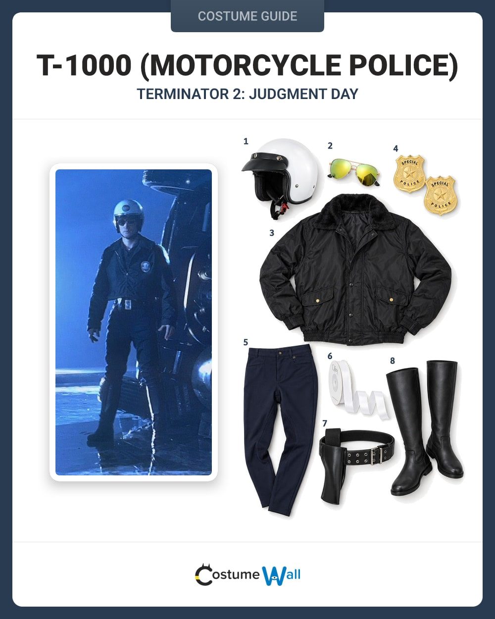 T-1000 (Motorcycle Police) costume guide